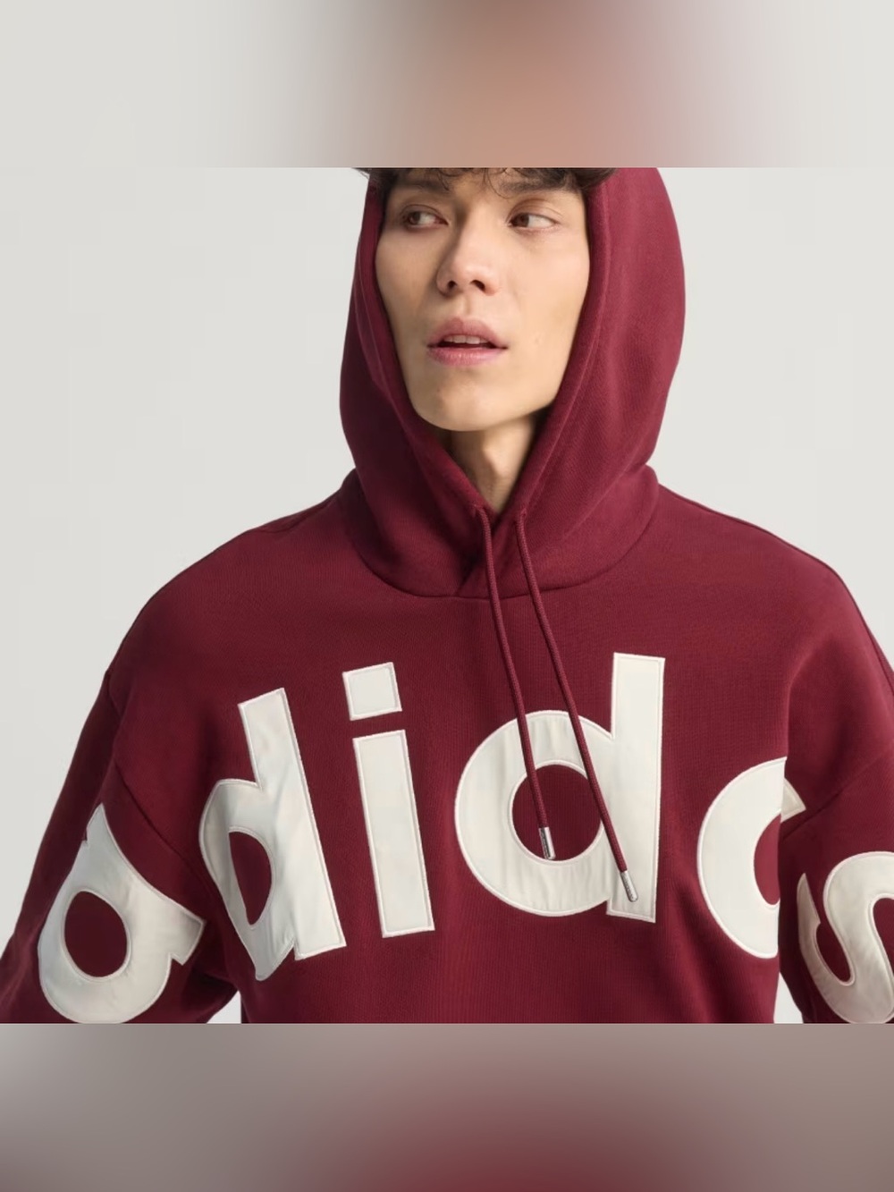adidas Maroon Hoodie with White Logo
